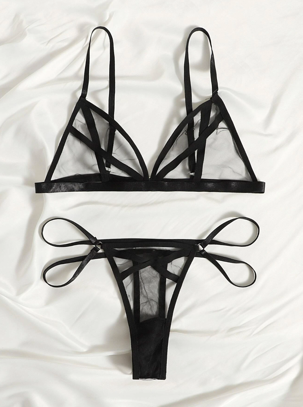 Set de lencería: Dark Mesh Desire