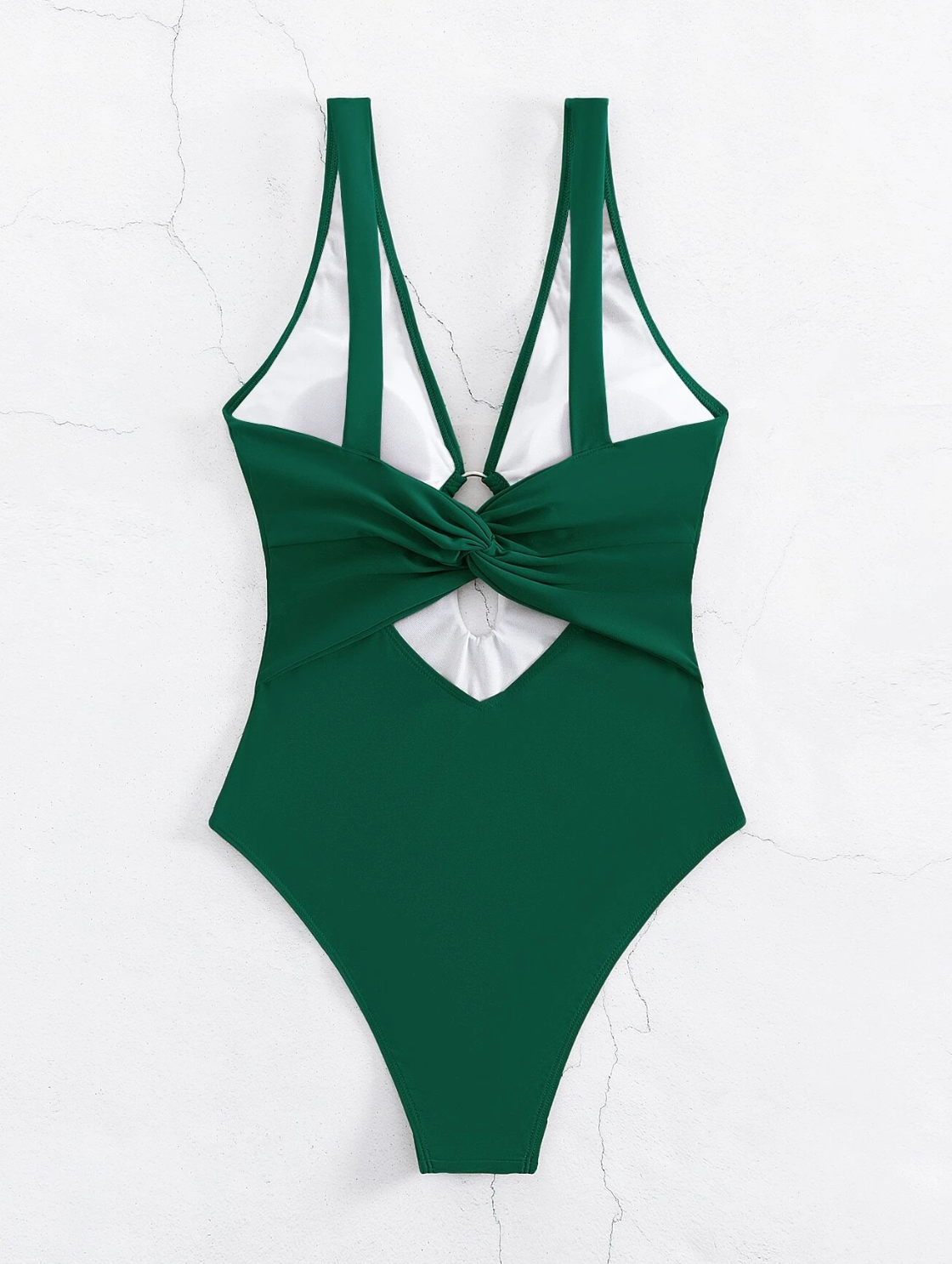 Dark Green: Traje de baño de 1 pieza con aro color verde