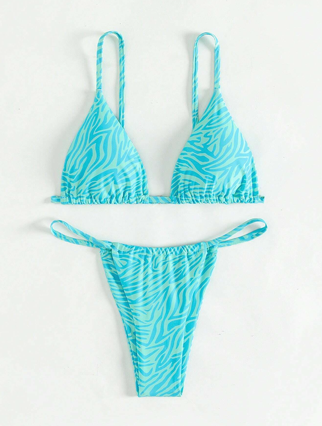 Zebra Jungle: Bikini 2 piezas con tanga triángulo con estampado de zebra
