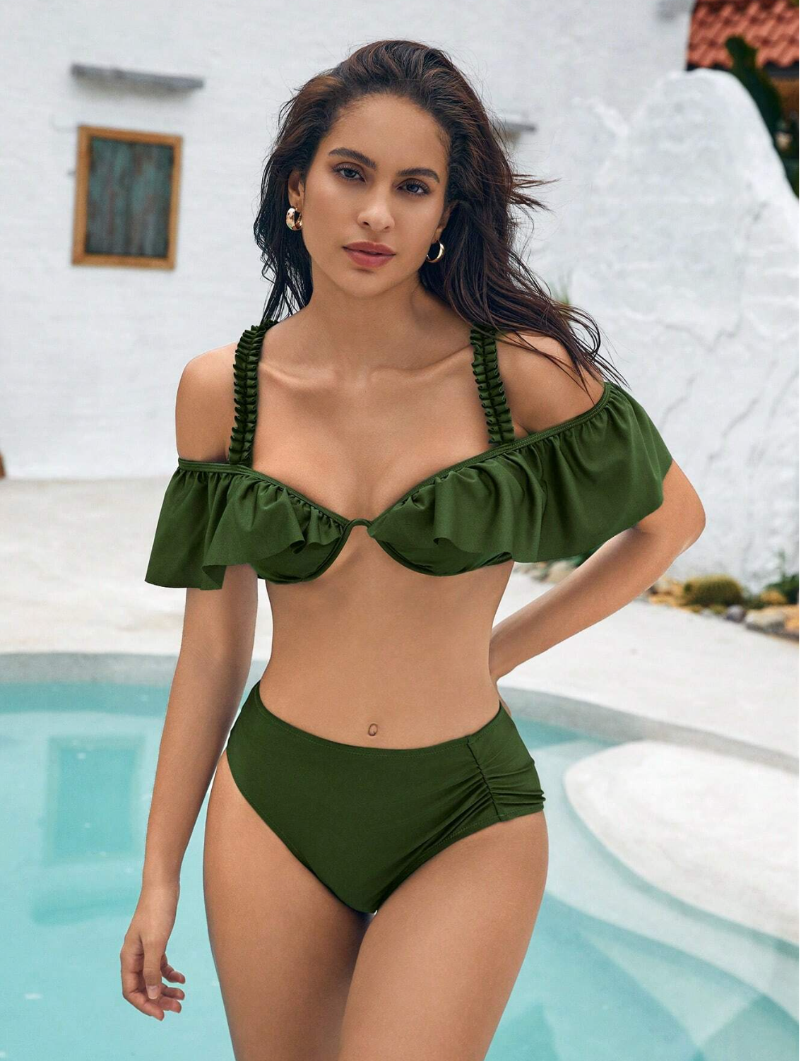 Tropical Garden: Bikini 2 piezas con top de vuelos