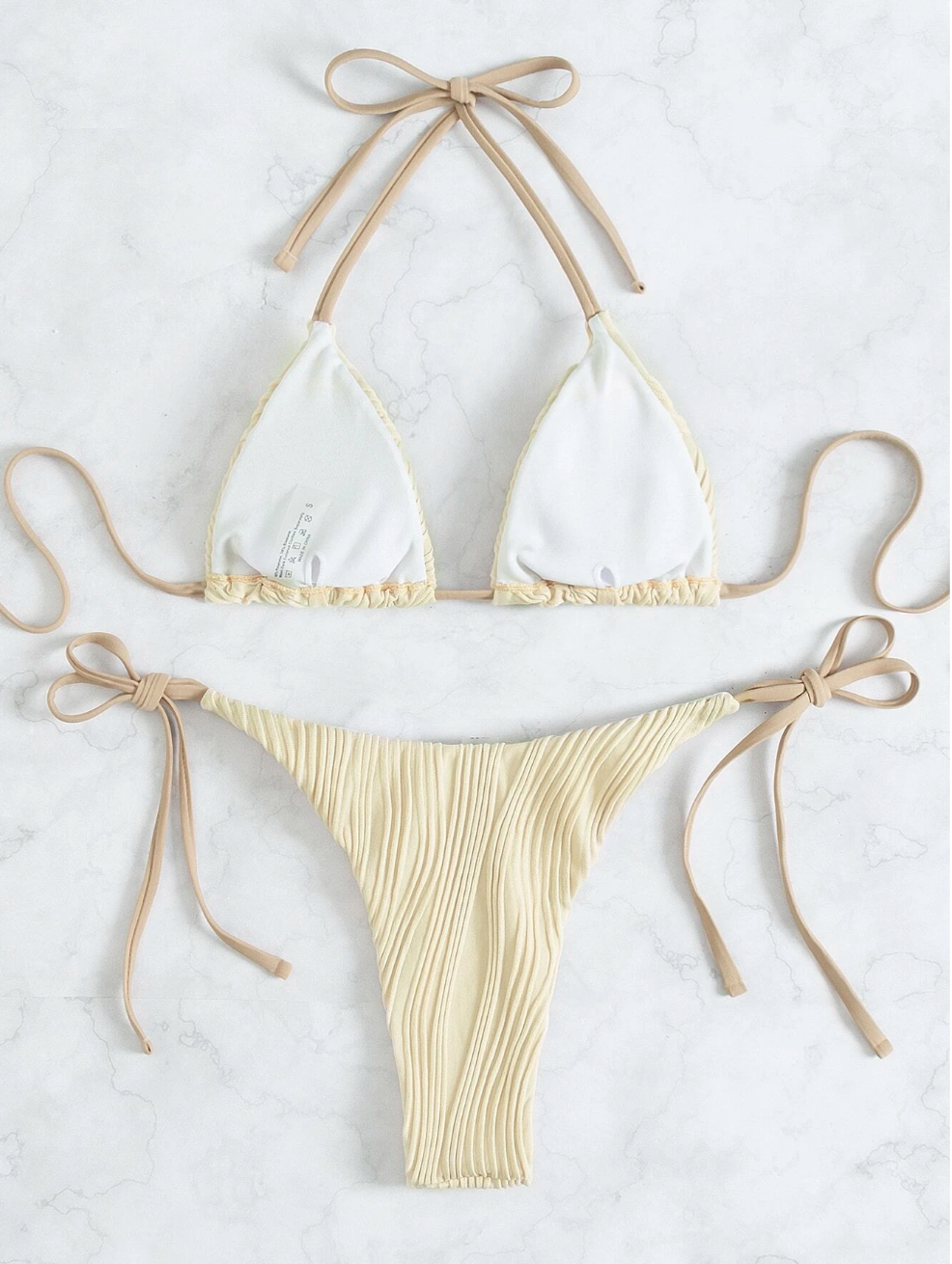Desert Mirage: Bikini 2 piezas de textura con cordón lateral