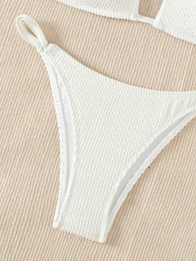 Minimalist White: Bikini 2 piezas de baño con textura color blanco