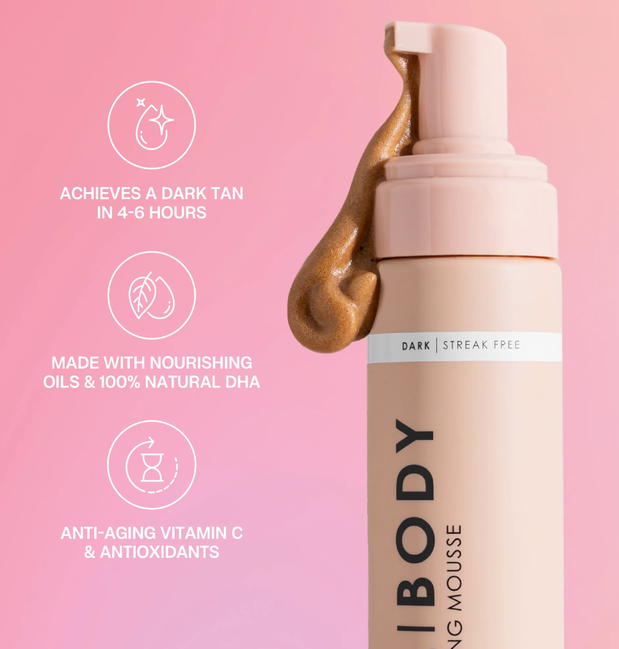 Bali Body - Mousse Autobronceador sin Rayas (Dark)
