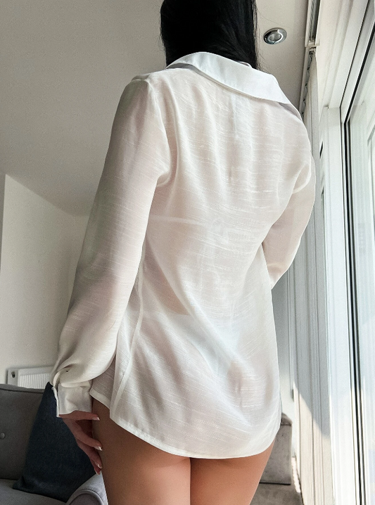 Luminous White: Kimono con parte delantera abierta