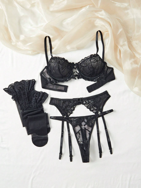 Set de lencería de 5 piezas: Midnight Opulence Set
