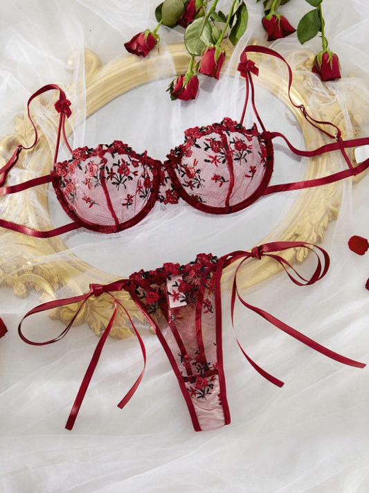 Set de lencería: Burgundy Sweet Temptation