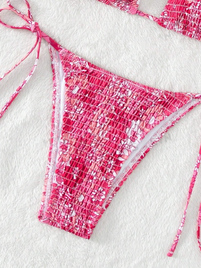 Floral Bliss: Bikini de 2 piezas floral con textura