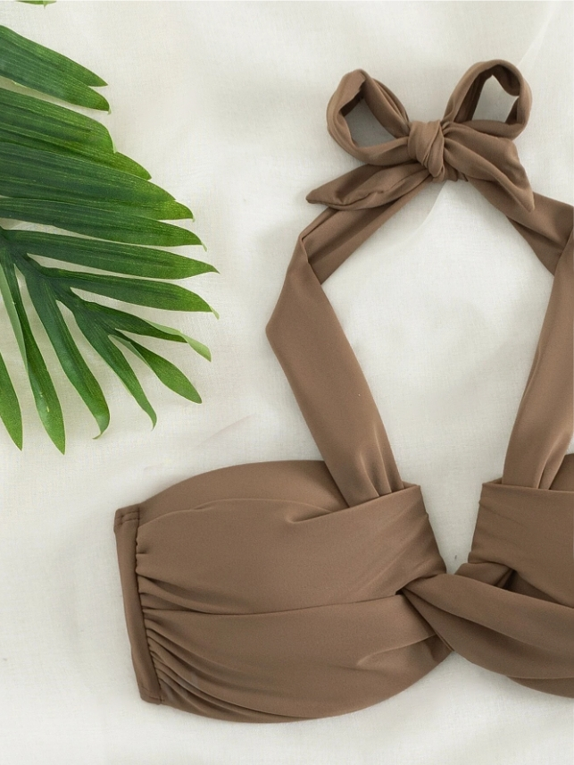 Cocoa Twist: Bikini 2 piezas Push-Up, halter