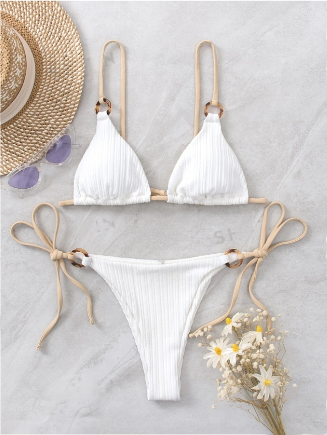 White Sands Triangle: Bikini 2 piezas Texturizado
