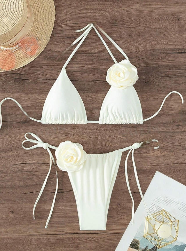 Sweet Sands: Bikini halter de 2 piezas con detalles florales