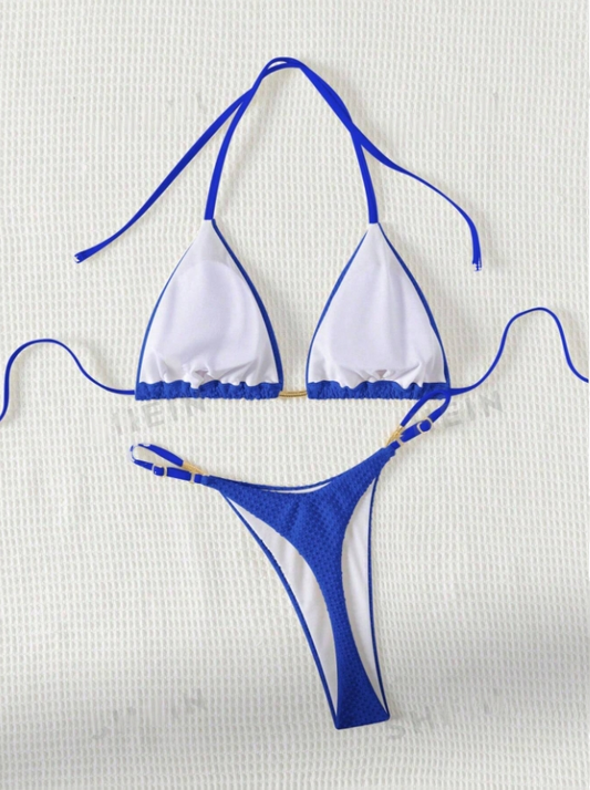 Azure Allure: Bikini 2 piezas de bottom de tanga