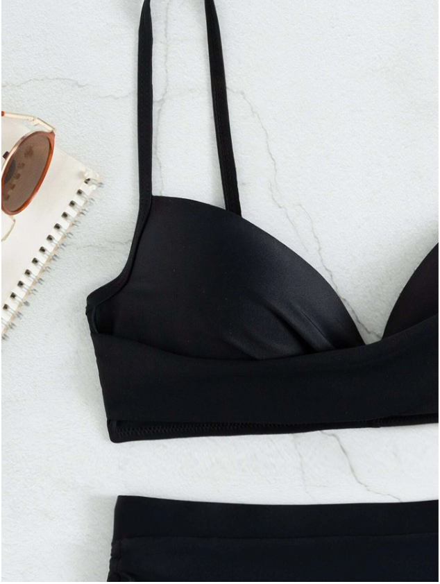 OnyxGlam: Bikini push up de cintura alta color negro