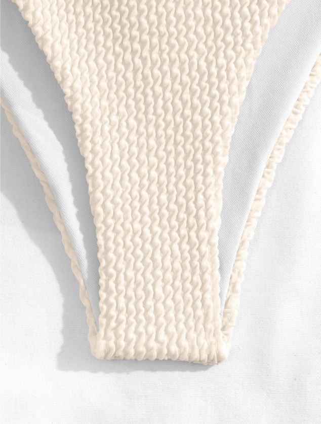 Sandy Beige: Bikini 2 piezas, corte alto con textura