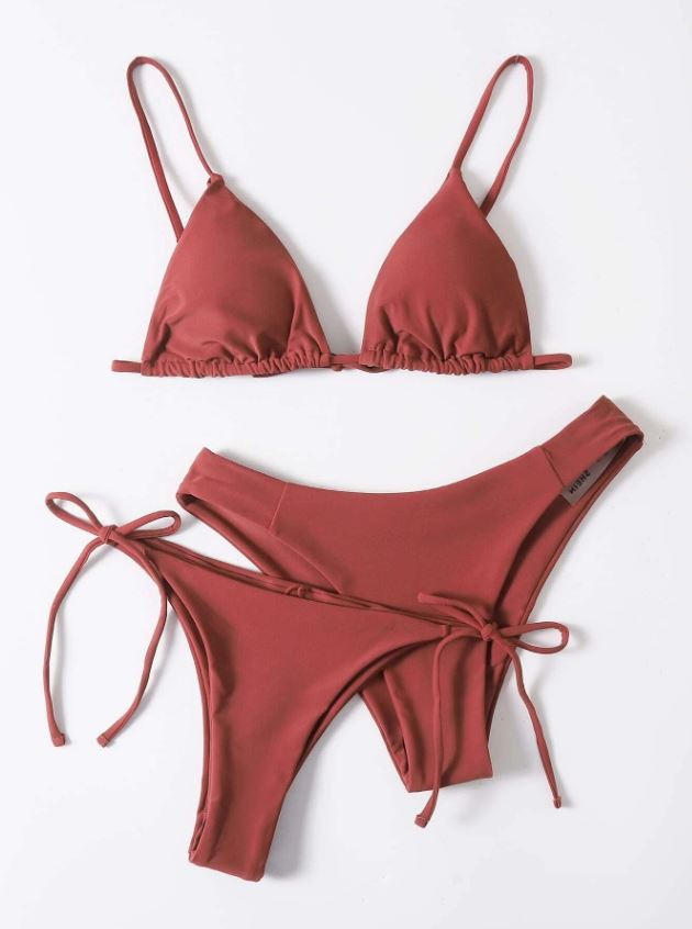 Cinnamon Glow: Bikini 3 piezas corte alto