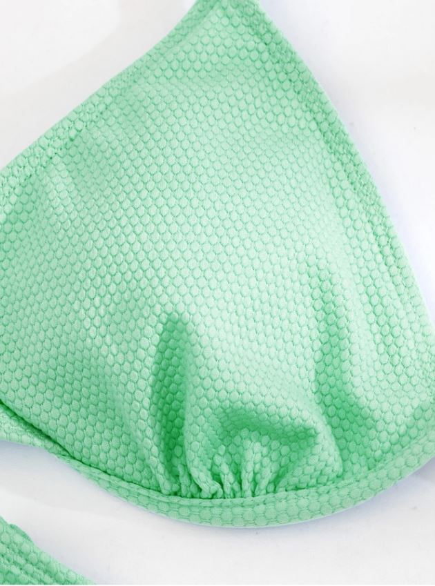 Minty Delight: Bikini push up de corte alto