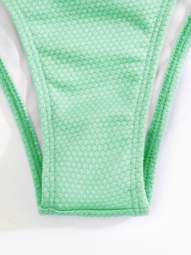 Minty Delight: Bikini push up de corte alto