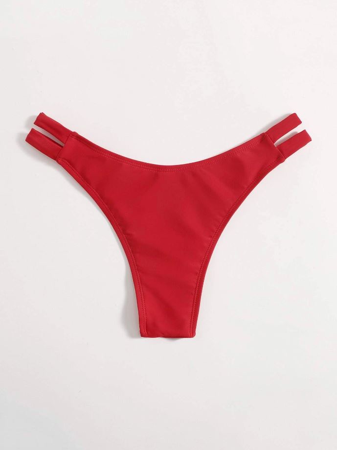 Bottom bikini con abertura color rojo