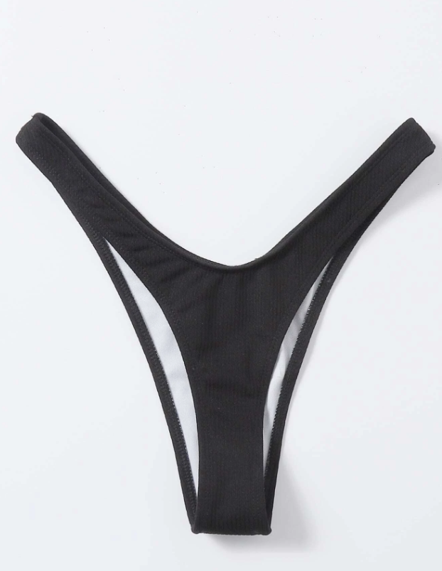 Bottom bikini corto alto de canalé
