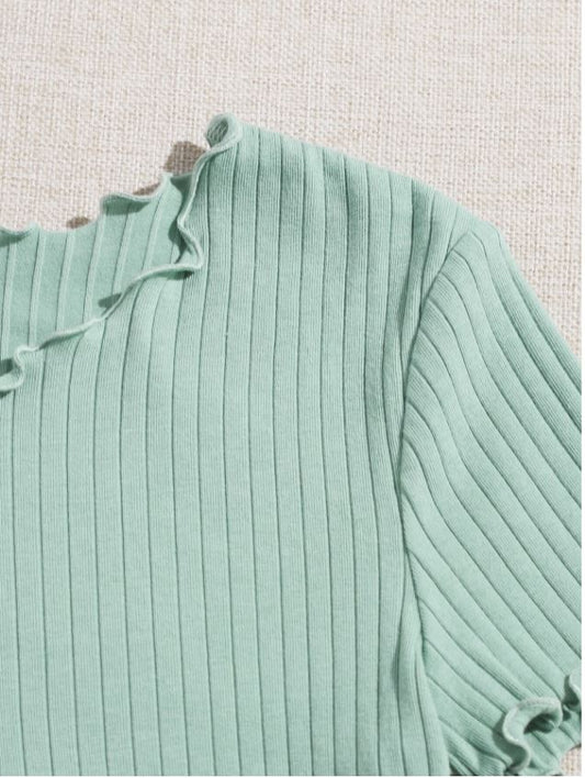 Set 2 piezas blusas ribete en forma de lechuga