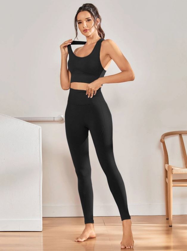 Conjunto sport bra y leggings negro