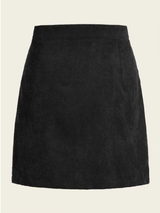 Falda de pana con cremallera con aro O