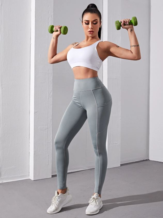 Leggings deportivos de cintura alta con bolsillo para móvil