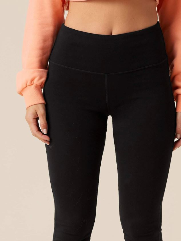 Leggings unicolor de cintura ancha color negro