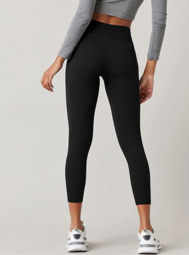 Leggings unicolor de cintura ancha color negro
