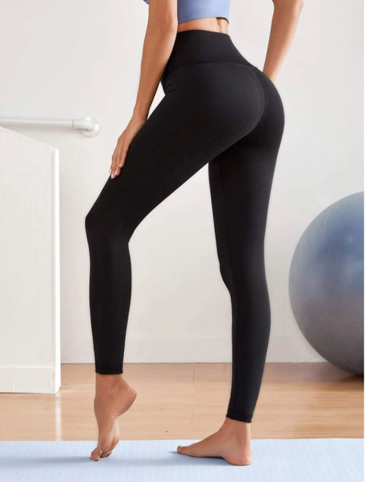 Leggings deportivos cortos de cintura alta color negro