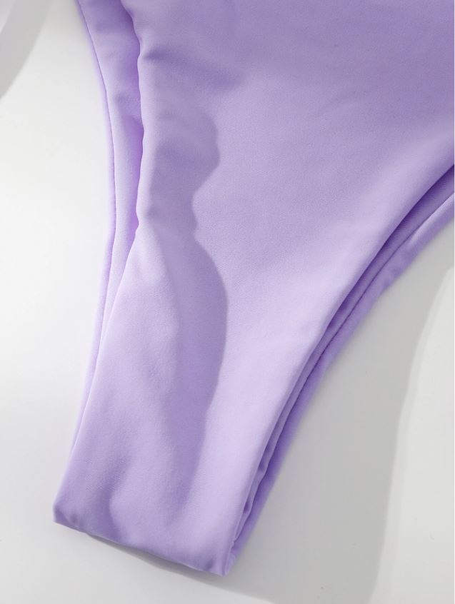 Sweet Lavender: Bikini 3 piezas color lila, corte alto
