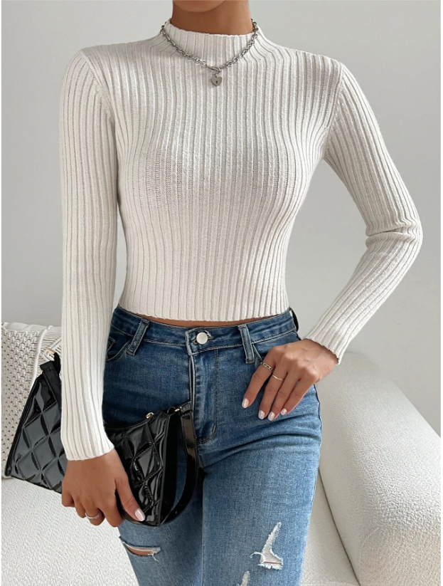 Jersey unicolor de cuello alto