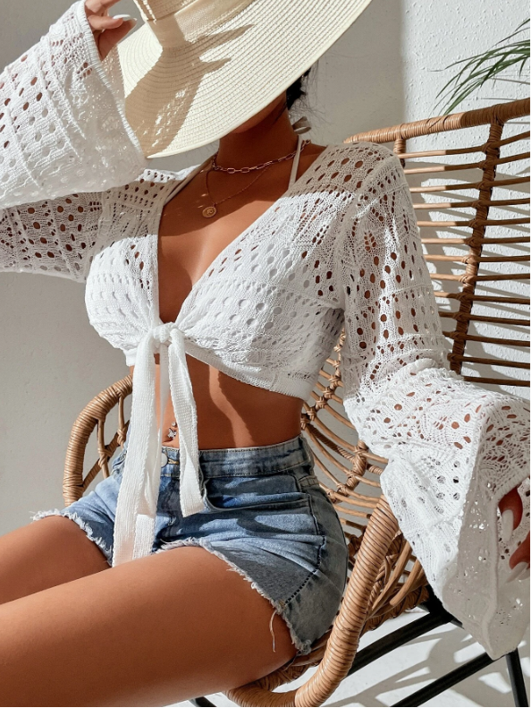 Sunny White: Cover up top con cordón