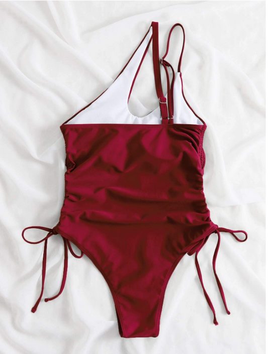 RedRavish: Traje de baño de una pieza con cordón lateral de un hombro