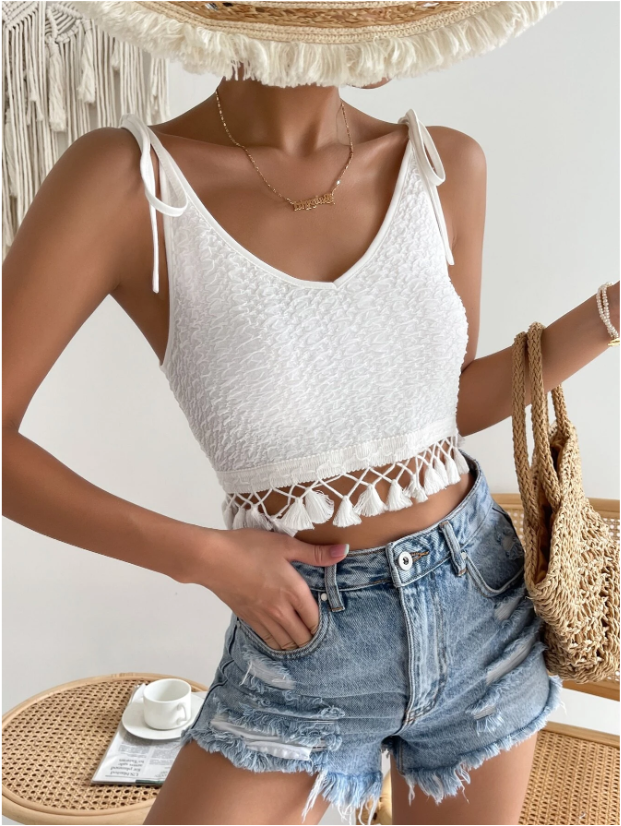 Fresh White Summer: Top de tirantes corto