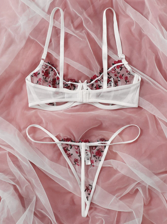 Set de lencería: Red & White Passion