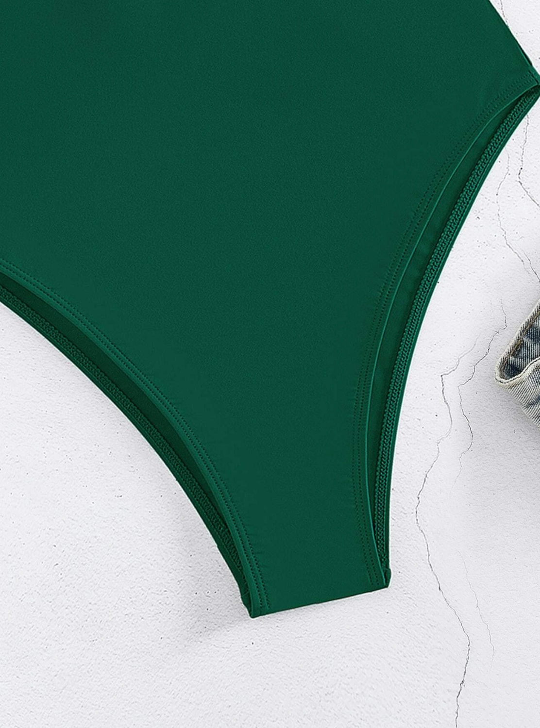 Dark Green: Traje de baño de 1 pieza con aro color verde