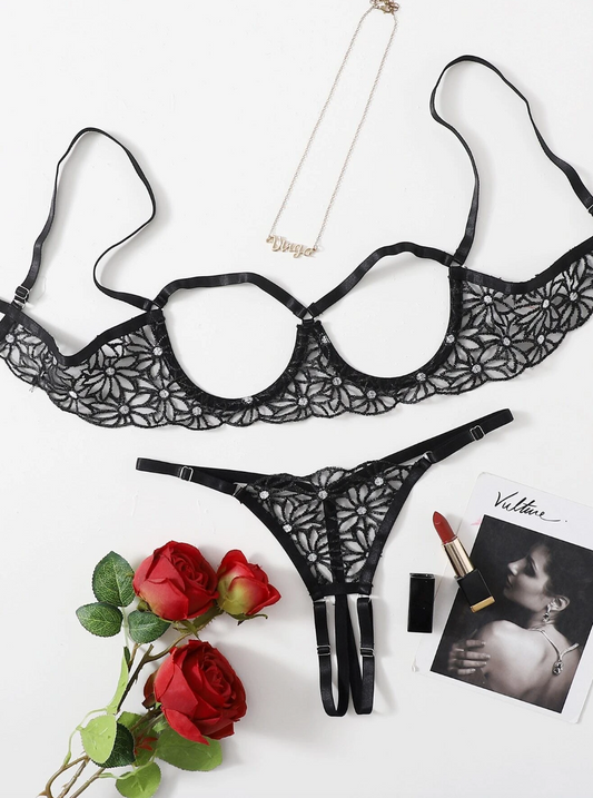 Set de lencería: Black Lace Desire