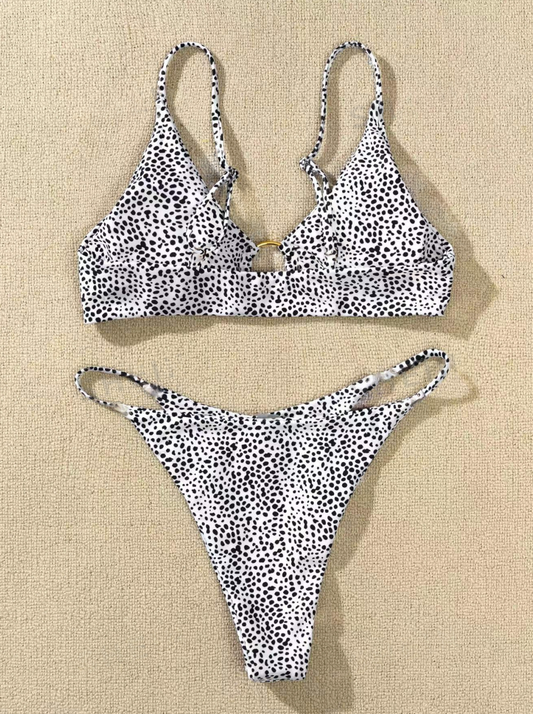 Dotty Beach Bliss: Bikini 2 piezas con aro y estampado de lunares