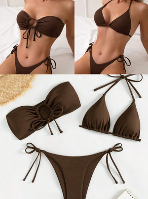 Brown Sugar: Bikini 3 piezas con top intercambiable