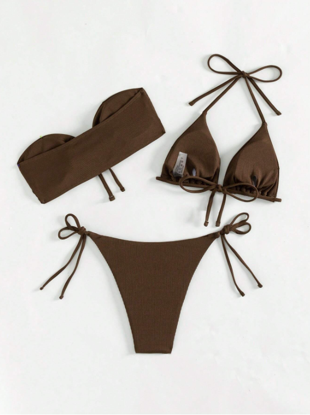 Brown Sugar: Bikini 3 piezas con top intercambiable