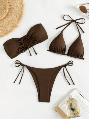 Brown Sugar: Bikini 3 piezas con top intercambiable