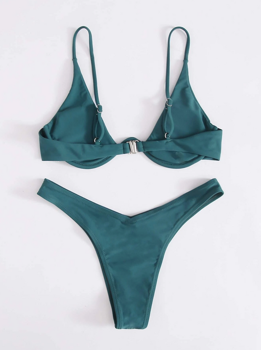 Tropical Wave: Bikini 2 piezas de corte alto con ballena