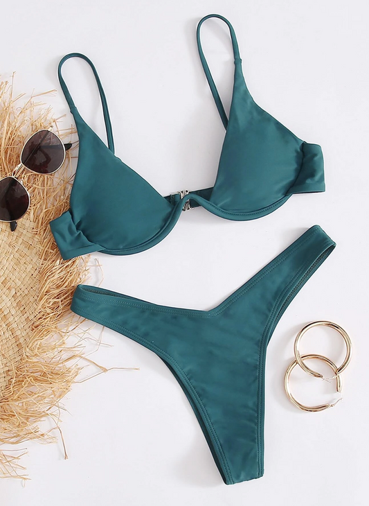 Tropical Wave: Bikini 2 piezas de corte alto con ballena