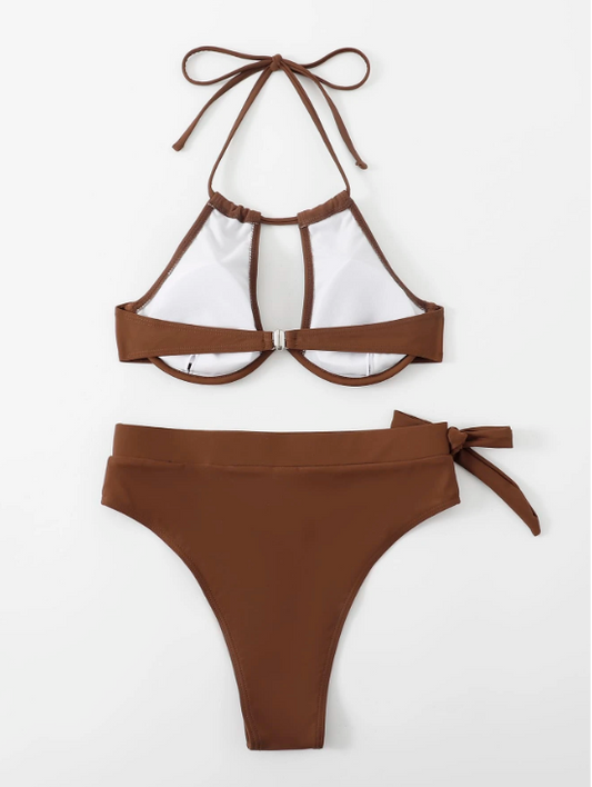 Rich Mocha: Bikini 2 piezas con sujetador de aro y cintura alta