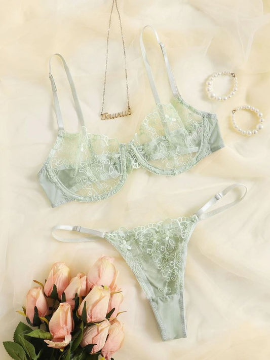 Set de lencería: Minted Elegance
