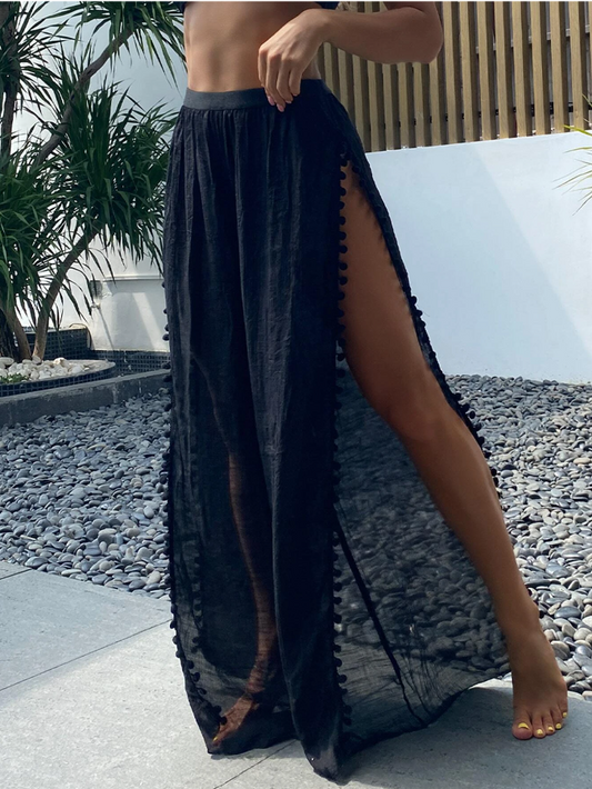Midnight Chic: Cover up con detalles laterales color negro