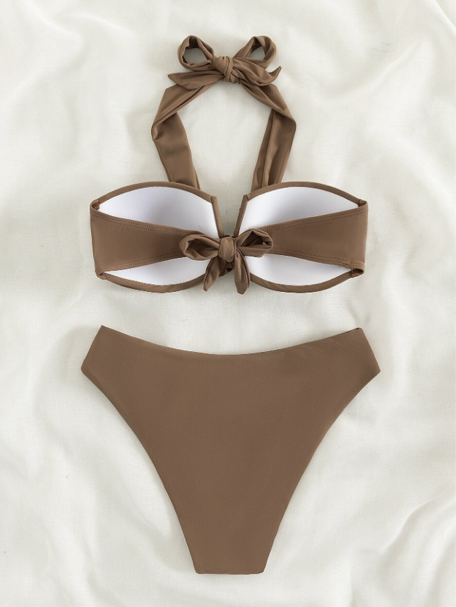 Cocoa Twist: Bikini 2 piezas Push-Up, halter