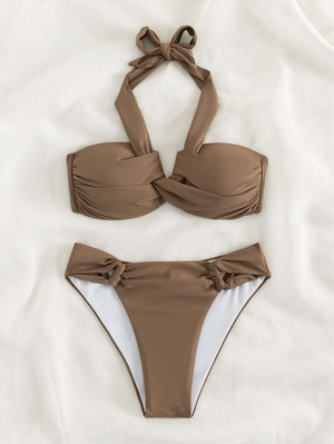 Cocoa Twist: Bikini 2 piezas Push-Up, halter