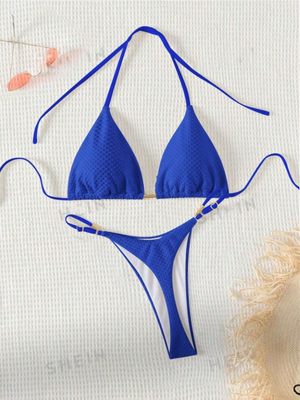 Azure Allure: Bikini 2 piezas de  bottom de tanga