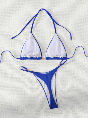 Azure Allure: Bikini 2 piezas de  bottom de tanga